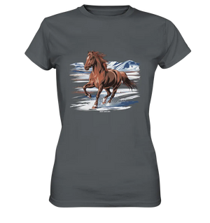 Majestätisches Isländisches Pferd im Winter - Ladies Premium Shirt Bright Lights Arts