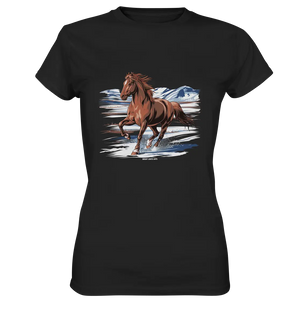 Majestätisches Isländisches Pferd im Winter - Ladies Premium Shirt Bright Lights Arts