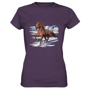 Majestätisches Isländisches Pferd im Winter - Ladies Premium Shirt Bright Lights Arts