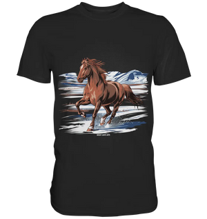 Majestätisches Isländisches Pferd im Winter - Premium Shirt Bright Lights Arts