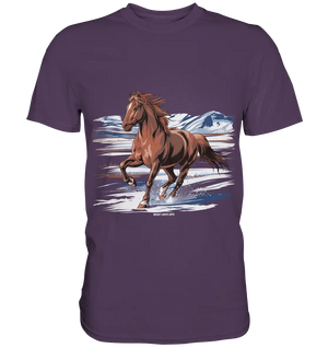 Majestätisches Isländisches Pferd im Winter - Premium Shirt Bright Lights Arts