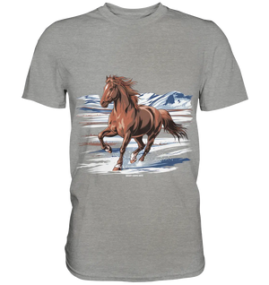 Majestätisches Isländisches Pferd im Winter - Premium Shirt Bright Lights Arts