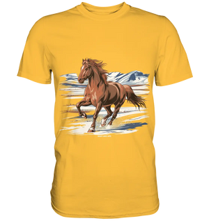 Majestätisches Isländisches Pferd im Winter - Premium Shirt Bright Lights Arts