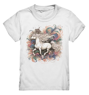 Märchenhaftes weißes Pferd mit Krone - Kids Premium Shirt Bright Lights Arts