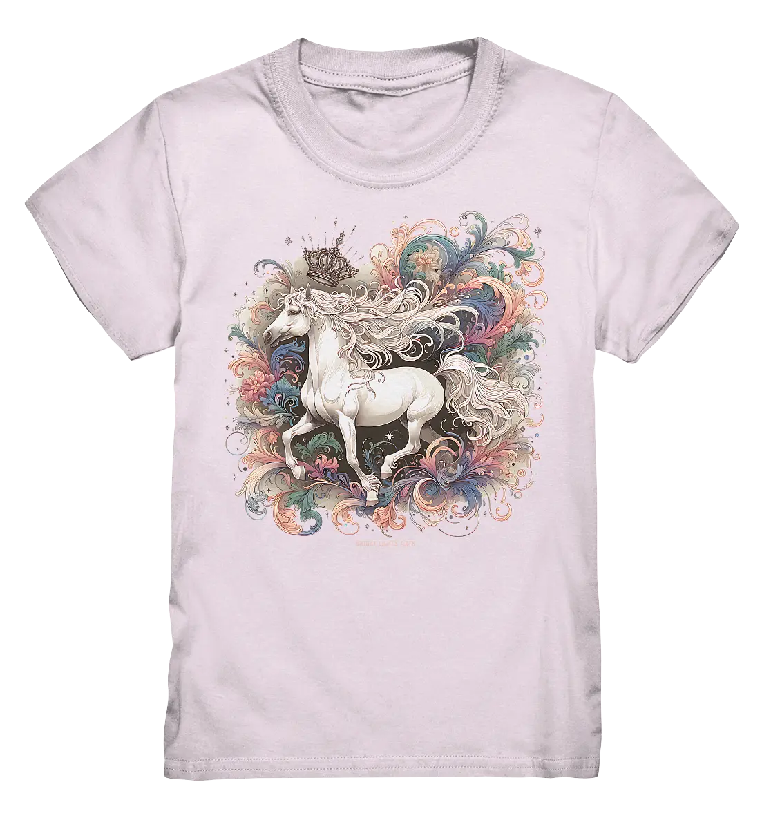 Märchenhaftes weißes Pferd mit Krone - Kids Premium Shirt Bright Lights Arts
