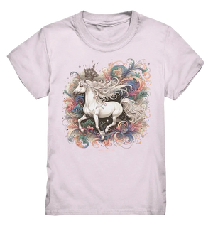 Märchenhaftes weißes Pferd mit Krone - Kids Premium Shirt Bright Lights Arts