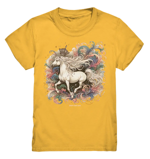 Märchenhaftes weißes Pferd mit Krone - Kids Premium Shirt Bright Lights Arts
