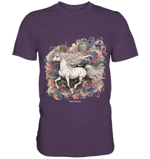 Märchenhaftes weißes Pferd mit Krone - Premium Shirt Bright Lights Arts