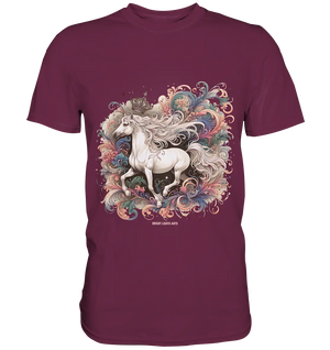 Märchenhaftes weißes Pferd mit Krone - Premium Shirt Bright Lights Arts
