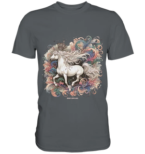 Märchenhaftes weißes Pferd mit Krone - Premium Shirt Bright Lights Arts