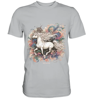 Märchenhaftes weißes Pferd mit Krone - Premium Shirt Bright Lights Arts