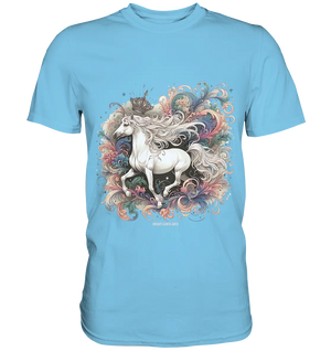 Märchenhaftes weißes Pferd mit Krone - Premium Shirt Bright Lights Arts