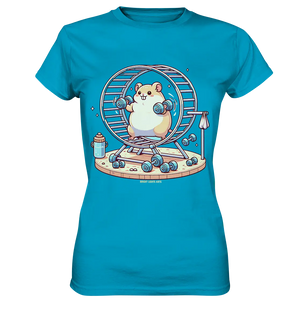 Meerschweinchen im Fitness-Laufrad - Ladies Premium Shirt Bright Lights Arts