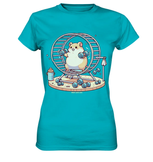 Meerschweinchen im Fitness-Laufrad - Ladies Premium Shirt Bright Lights Arts