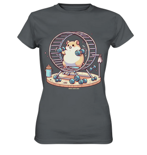Meerschweinchen im Fitness-Laufrad - Ladies Premium Shirt Bright Lights Arts