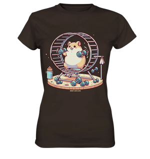 Meerschweinchen im Fitness-Laufrad - Ladies Premium Shirt Bright Lights Arts