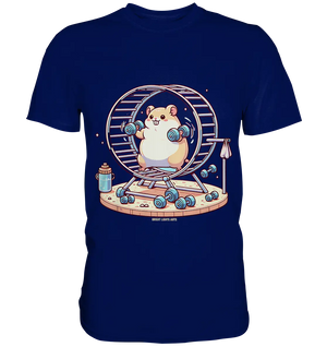 Meerschweinchen im Fitness-Laufrad - Premium Shirt Bright Lights Arts