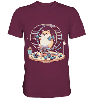 Meerschweinchen im Fitness-Laufrad - Premium Shirt Bright Lights Arts