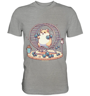 Meerschweinchen im Fitness-Laufrad - Premium Shirt Bright Lights Arts