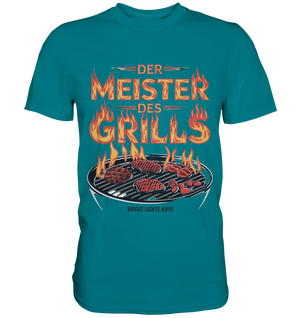 Meister des Grills – Flammendes Grillrost - Premium Shirt Bright Lights Arts