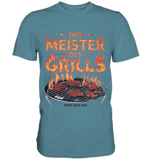 Meister des Grills – Flammendes Grillrost - Premium Shirt Bright Lights Arts
