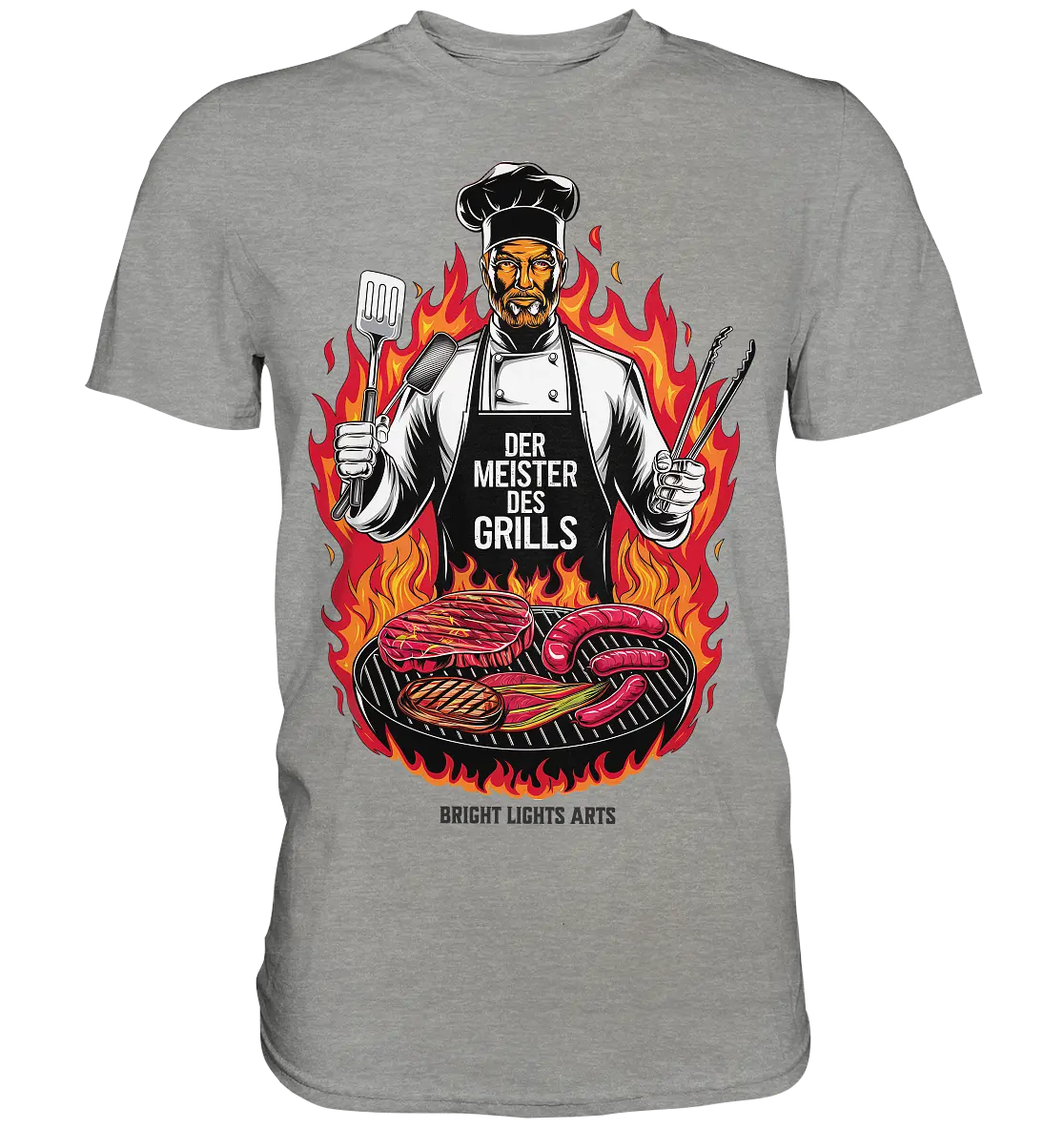 Meister des Grills – Koch im Flammenmeer - Premium Shirt Bright Lights Arts