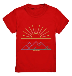Minimalistisches Bergpanorama bei Sonnenaufgang - Kids Premium Shirt Bright Lights Arts