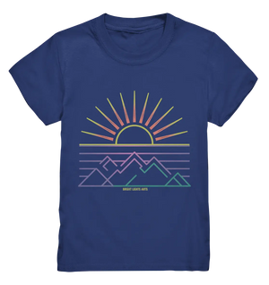 Minimalistisches Bergpanorama bei Sonnenaufgang - Kids Premium Shirt Bright Lights Arts