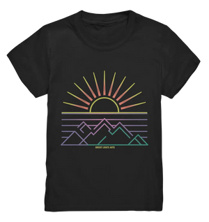 Minimalistisches Bergpanorama bei Sonnenaufgang - Kids Premium Shirt Bright Lights Arts