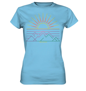 Minimalistisches Bergpanorama bei Sonnenaufgang - Ladies Premium Shirt Bright Lights Arts