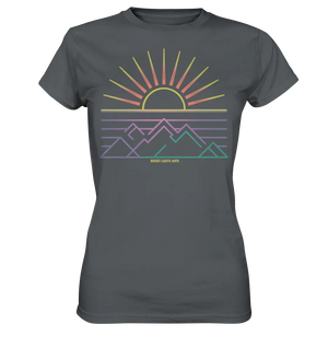 Minimalistisches Bergpanorama bei Sonnenaufgang - Ladies Premium Shirt Bright Lights Arts
