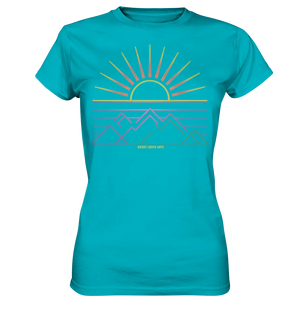 Minimalistisches Bergpanorama bei Sonnenaufgang - Ladies Premium Shirt Bright Lights Arts