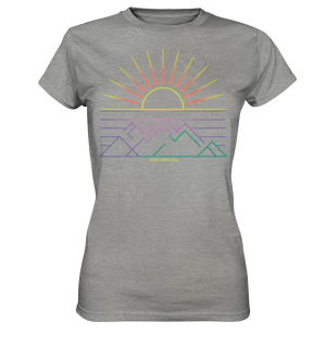 Minimalistisches Bergpanorama bei Sonnenaufgang - Ladies Premium Shirt Bright Lights Arts