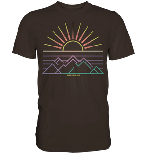 Minimalistisches Bergpanorama bei Sonnenaufgang - Premium Shirt Bright Lights Arts