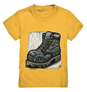 Mountain Steps Boot – Abenteuerliches Wanderschuh-Design voller Naturinspiration - Kids Premium Shirt Bright Lights Arts