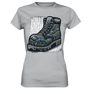 Mountain Steps Boot – Abenteuerliches Wanderschuh-Design voller Naturinspiration - Ladies Premium Shirt Bright Lights Arts