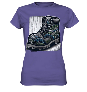 Mountain Steps Boot – Abenteuerliches Wanderschuh-Design voller Naturinspiration - Ladies Premium Shirt Bright Lights Arts