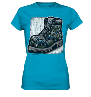 Mountain Steps Boot – Abenteuerliches Wanderschuh-Design voller Naturinspiration - Ladies Premium Shirt Bright Lights Arts