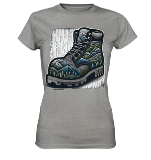 Mountain Steps Boot – Abenteuerliches Wanderschuh-Design voller Naturinspiration - Ladies Premium Shirt Bright Lights Arts