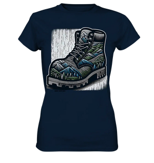 Mountain Steps Boot – Abenteuerliches Wanderschuh-Design voller Naturinspiration - Ladies Premium Shirt Bright Lights Arts