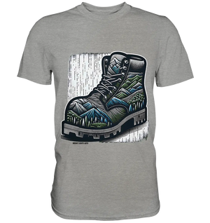 Mountain Steps Boot – Abenteuerliches Wanderschuh-Design voller Naturinspiration - Premium Shirt Bright Lights Arts