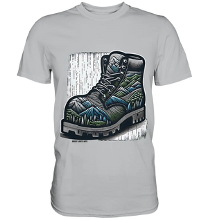 Mountain Steps Boot – Abenteuerliches Wanderschuh-Design voller Naturinspiration - Premium Shirt Bright Lights Arts