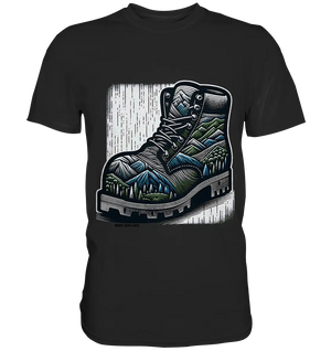 Mountain Steps Boot – Abenteuerliches Wanderschuh-Design voller Naturinspiration - Premium Shirt Bright Lights Arts