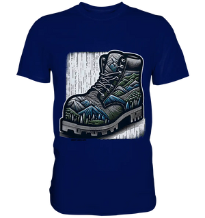 Mountain Steps Boot – Abenteuerliches Wanderschuh-Design voller Naturinspiration - Premium Shirt Bright Lights Arts