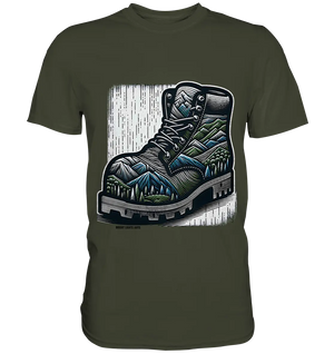 Mountain Steps Boot – Abenteuerliches Wanderschuh-Design voller Naturinspiration - Premium Shirt Bright Lights Arts