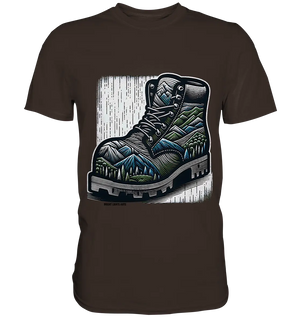Mountain Steps Boot – Abenteuerliches Wanderschuh-Design voller Naturinspiration - Premium Shirt Bright Lights Arts