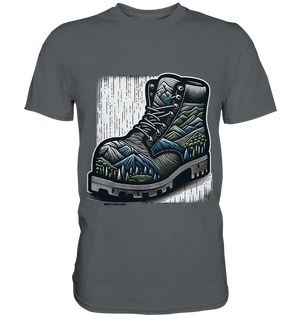 Mountain Steps Boot – Abenteuerliches Wanderschuh-Design voller Naturinspiration - Premium Shirt Bright Lights Arts