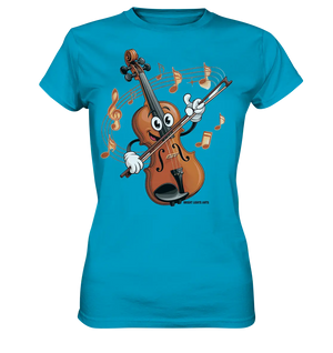 Musikalischer Spaß – Cartoon-Geige mit fröhlicher Ausstrahlung - Ladies Premium Shirt Bright Lights Arts