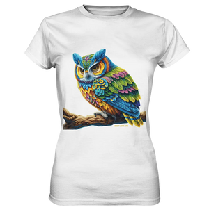 Mystische Eule - Ausdrucksstarke Kunst mit leuchtenden Farben - Ladies Premium Shirt Bright Lights Arts