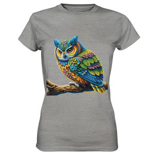Mystische Eule - Ausdrucksstarke Kunst mit leuchtenden Farben - Ladies Premium Shirt Bright Lights Arts